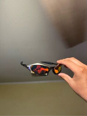 Oa Sport Sunglasses with Black Frame and Red-Orange Mirror Lenses o sunglasses